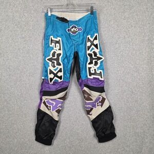 Vintage‎ Fox Racing Pants Mens 28 Blue Purple 360 Motocross MX Off Road 90s